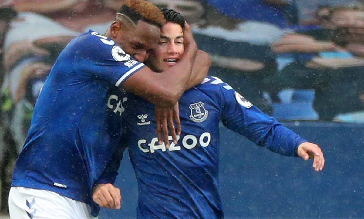 Everton confirmó a James Rodríguez y Yerry Mina como titulares ante el Newcastle