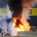 Crash of GROSJEAN Romain (fra), Haas F1 Team VF-20 Ferrari, fire during the Formula 1 Gulf Air Bahrain Grand Prix 2020, from November 27 to 29, 2020 on the Bahrain International Circuit, in Sakhir, Bahrain - Photo DPPI
