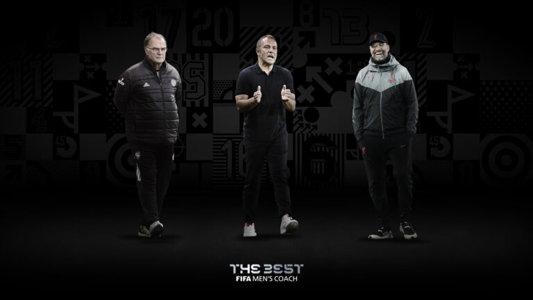 Mejor Entrenador Masculino (Marcelo Bielsa, Jürgen Klopp y Hansi Flick)