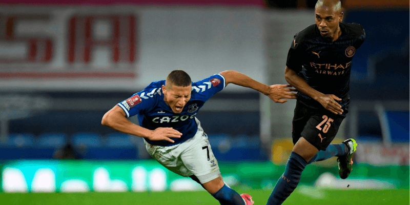 Con estos goles Everton cayó ante el City y quedó eliminado de la FA Cup.