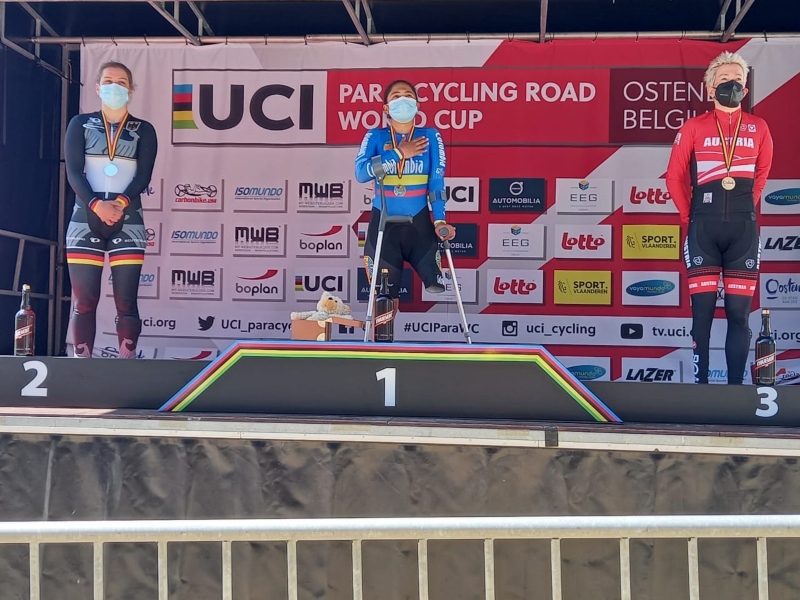 Carolina Munevar ganó medalla de oro en la Copa de Mundo de Paraciclismo