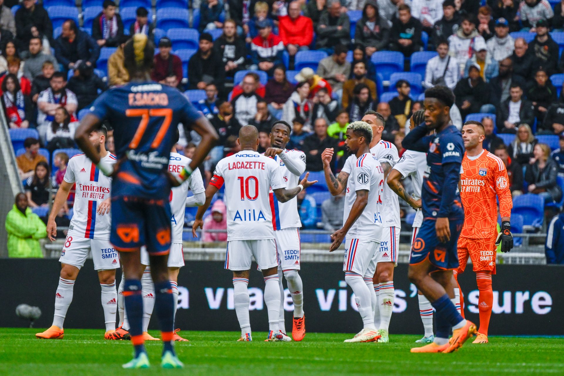 Lyon y Montpellier jugaron el mejor partido del fin de semana