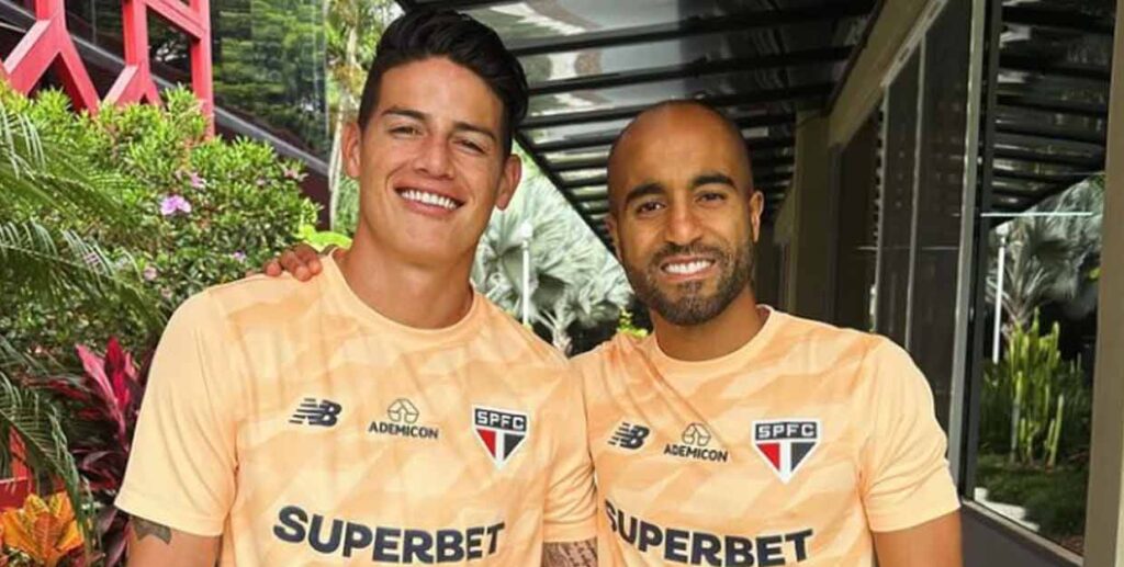 James Rodríguez y Lucas Moura Sao Paulo