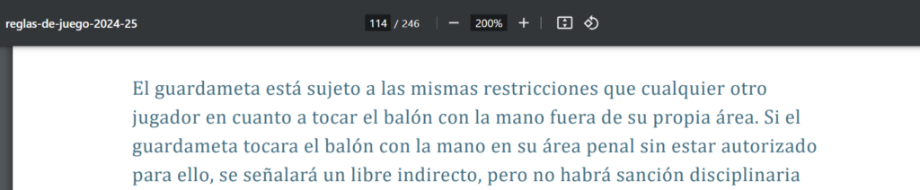 Reglamento IFAB mano arquero fuera del área