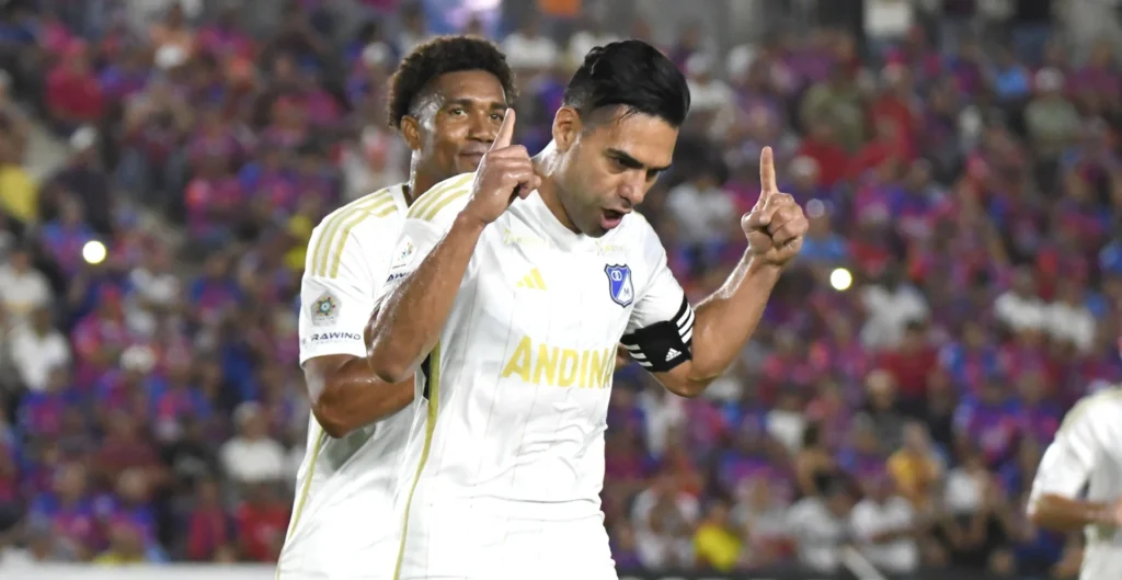 Falcao celebración gol Millonarios Unión Magdalena