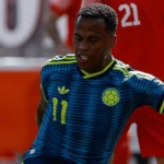Jhon Arias celebra el gol con el que Colombia derrotó a Jordania en el último amistoso previo al Mundial 2026.