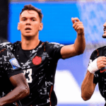 Los jugadores de Canadá celebran el gol de Stephen Eustaquio que les dio la clasificación a los octavos de final del Mundial 2026 ante Sudáfrica.
