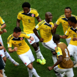 Jugadores de la Selección Colombia celebrando uno de los goles ante Grecia en el Mundial de Brasil 2014.