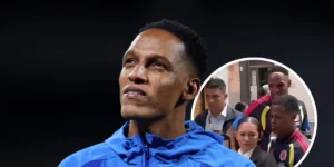 Yerry Mina junto a sus compañeros de la Selección Colombia compartiendo con aficionados antes del Mundial 2026.